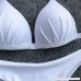 URIBAKE 2019 2PCS Women's Solid Bikini Set Pleated Swimsuit Filled Bra Swimwear Beachwear Bathing Suit White B07PM85FNF